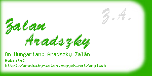 zalan aradszky business card